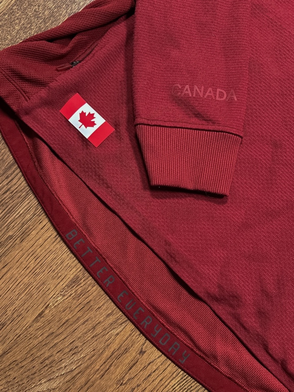 Lululemon Team Canada Olympics Textured Tech Red Hoodie Mens Large - Picture 5 of 10